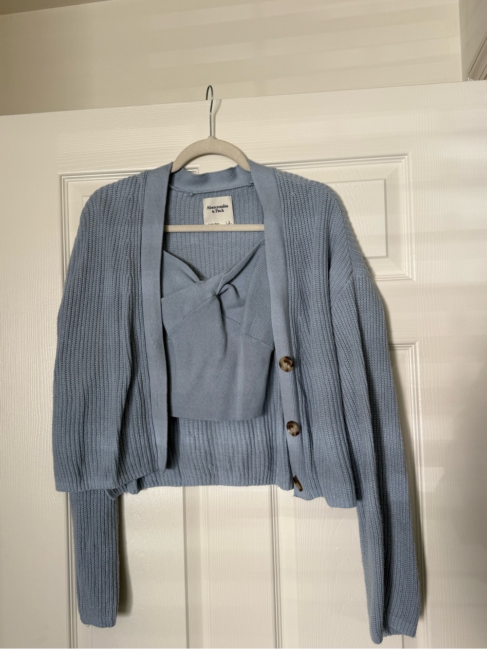 Abercrombie & Fitch Light Blue Knit Cardigan & Tank Set